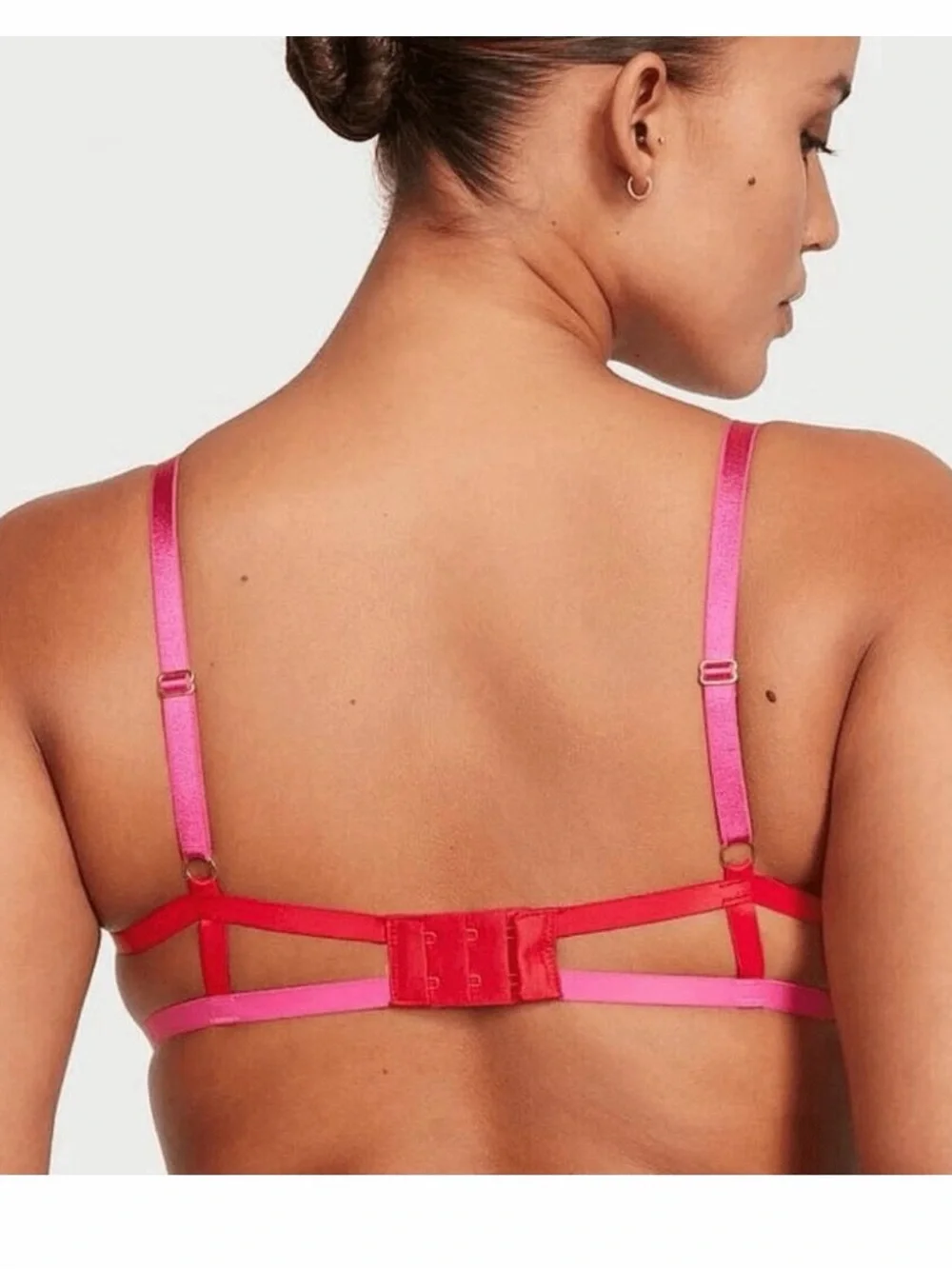 Victoria Secret Red & Pink Strappy Heart Cutout Bra